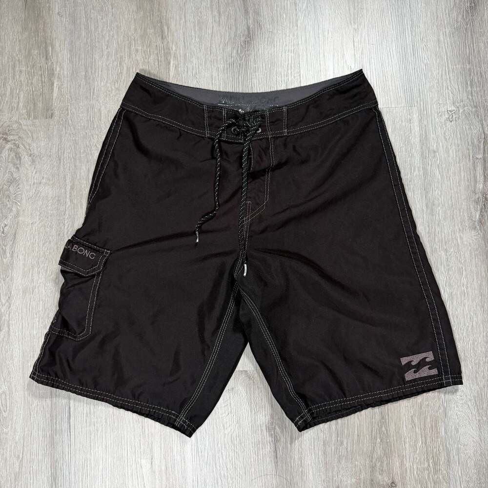 Mens Billabong Men's Classic Solid Black Cargo Boardshorts Punk Grunge Y2K